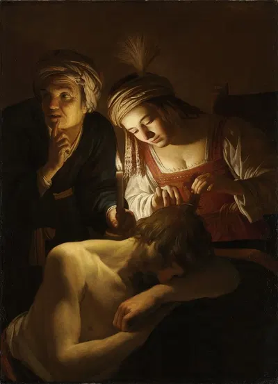 Samson and Delilah by Жерар ван Хонтхорст, c. 1616 — digital art print download