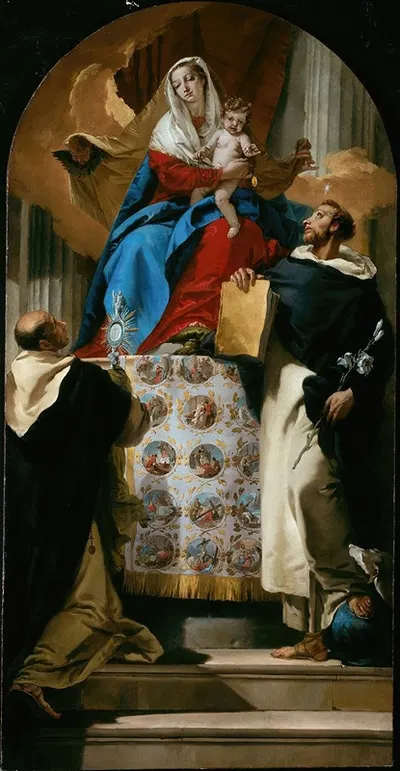 Virgin and Child with Saints Dominic and Hyacinth by Giovanni Battista Tiepolo, 1730 — digital art print download