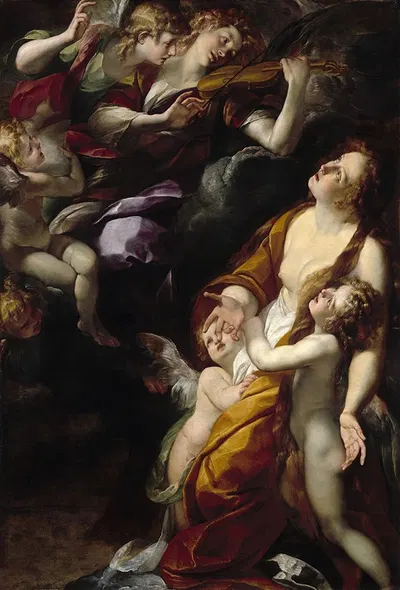 The Ecstasy of the Magdalen by Giulio Cesare Procaccini, 1616-1620 — digital art print download