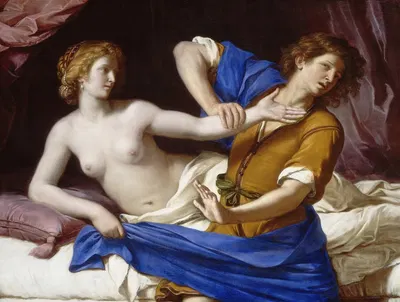 Joseph and Potiphar's Wife by Guercino, 1649 — digital art print download
