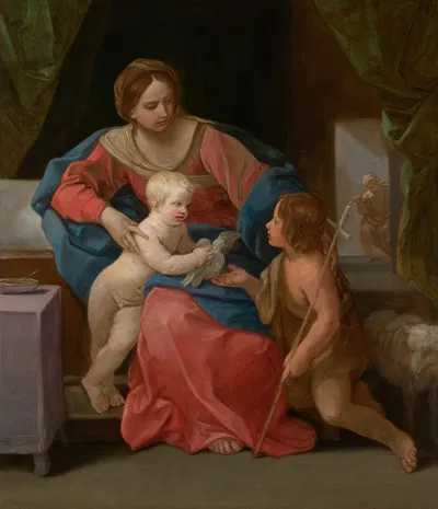 Virgin and Child with Saint John the Baptist by Гвидо Рени, 1640–1642 — digital art print download