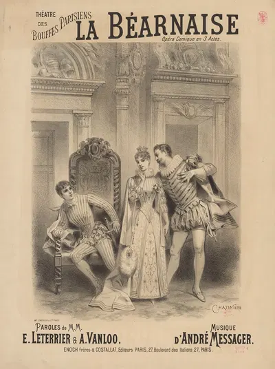 Théâtre des Bouffes-Parisiens. Le Béarnaise by Антонин-Мари Шатиньер, 1885 — digital art print download
