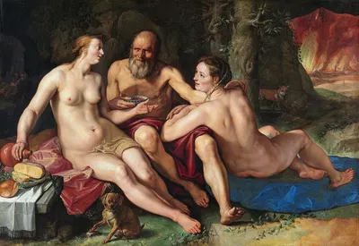 Lot and his Daughters by Hendrick Goltzius, 1616 — digital art print download