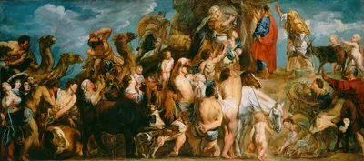 Moses Striking Water from the Rock by Якоб Йордаанс, 1645–1650 — digital art print download