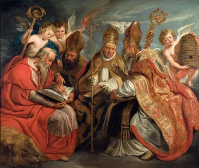The Four Fathers of the Latin Church by Якоб Йордаанс — digital art print download