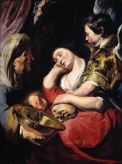 The Temptation of the Magdalene by Якоб Йордаанс, c. 1616 — digital art print download