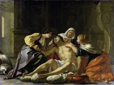 St Sebastian Nursed by Irene and her Helpers by Жак Бланшар, 1630 - 1638 — digital art print download