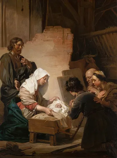The Adoration of the Shepherds by Ян де Брей, 1665 — digital art print download