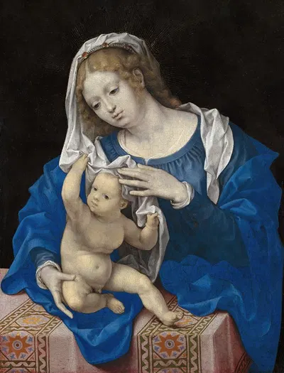 Madonna and Child by Ян Госсарт, c. 1520 — digital art print download