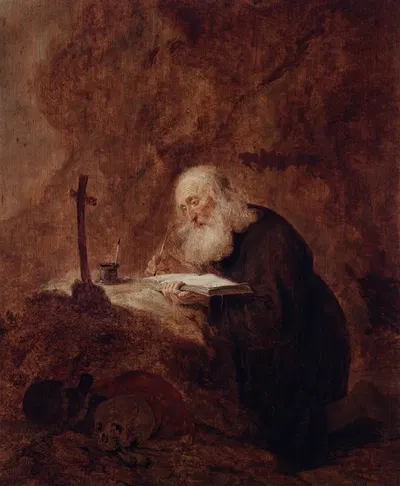 Saint Jerome by Jan Olis, 1640 — digital art print download