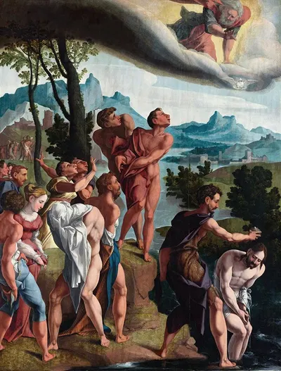 The Baptism of Christ by Workshop of Jan van Scorel, c. 1535 — digital art print download