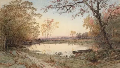 Пейзаж (Хастингс-на-Гудзоне) by Джаспер Фрэнсис Кропси, 1888 — digital art print download