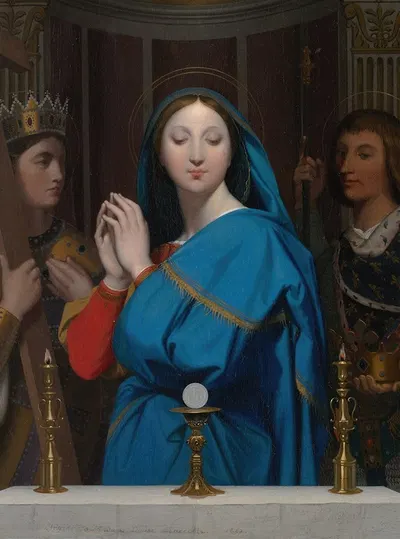 The Virgin Adoring the Host by Jean Auguste Dominique Ingres, 1852 — digital art print download