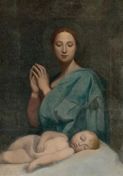The Virgin With The Sleeping Infant Jesus by Jean Auguste Dominique Ingres — digital art print download