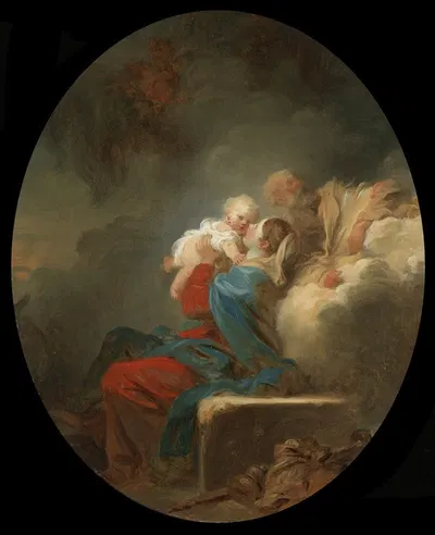 The Rest on the Flight into Egypt by Жан-Оноре Фрагонар — digital art print download