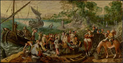 The Miraculous Draught of Fishes by Иоахим Бёйкелар, 1563 — digital art print download