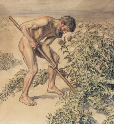 Adam drawing up Thistle by Йоаким Сковгорд, 1903 — digital art print download