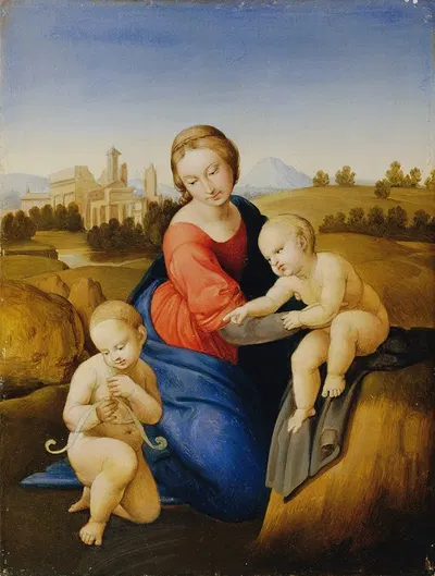 Madonna and Child with St. John the Boy by Иоганн Евангелист Шеффер фон Леонардсхоф — digital art print download