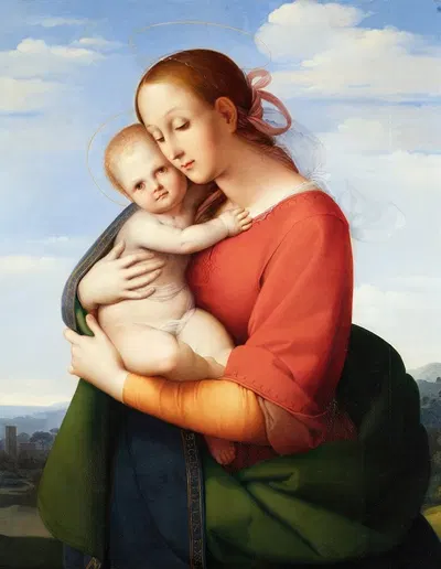 Madonna and Child by Иоганн Евангелист Шеффер фон Леонардсхоф, 1821 — digital art print download