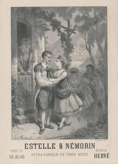 Estelle & Némorin by Эдвард Анкур, 1876 — digital art print download