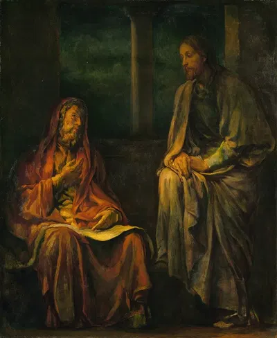 Visit of Nicodemus to Christ by John La Farge, 1880 — digital art print download