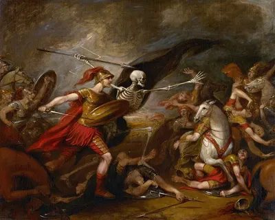 Joshua at the Battle of Ai – Attended by Death by John Trumbull — digital art print download