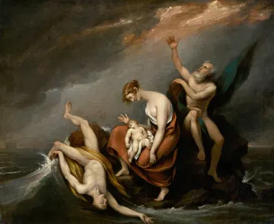 The Last Family Who Perished in the Deluge (Genesis 7:4-24) by John Trumbull — digital art print download