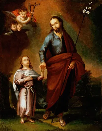 San Jose y el Cristo nino by Хосе Кампече и Хордан — digital art print download