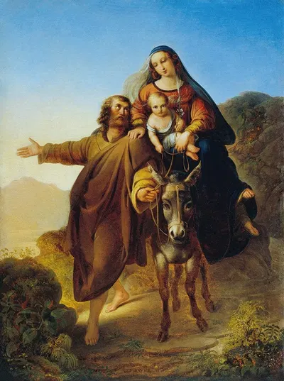 Escape to Egypt by Иосиф Байер, 1830 — digital art print download