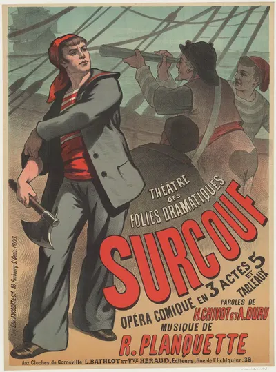 Théâtre des Folies-Dramatiques. Surcouf by Edward Ancourt, 1887 — digital art print download
