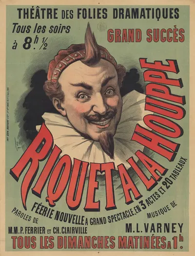 Théâtre des Folies-Dramatiques… Riquet à la hpuppe by Эдвард Анкур, 1889 — digital art print download