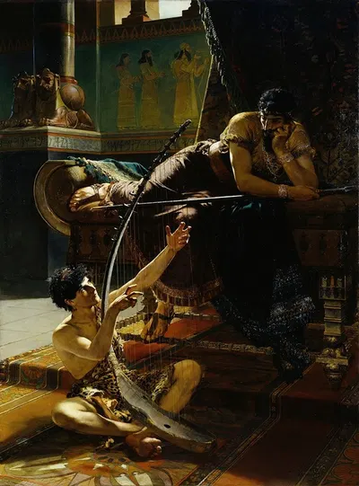 David and Saul by Юлиус Кронберг, 1885 — digital art print download