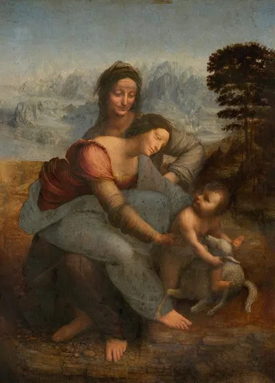 The Virgin and Child with St. Anne by Leonardo da Vinci, 1500-1513 — digital art print download