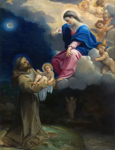 The Vision of Saint Francis by Лудовико Караччи, c. 1602 — digital art print download