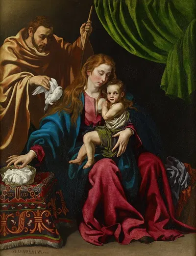 Holy Family by Луис Тристан, 1613 — digital art print download