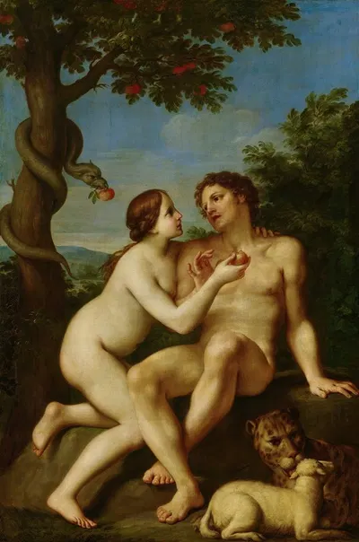 Adam and Eve by Marcantonio Franceschini, c. 1680 — digital art print download