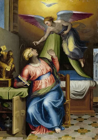 Annunciation to the Virgin by Marcello Venusti, 1550 - 1570 — digital art print download