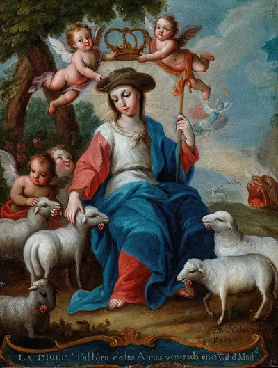 The Divine Shepherdess by Мигель Кабрера — digital art print download