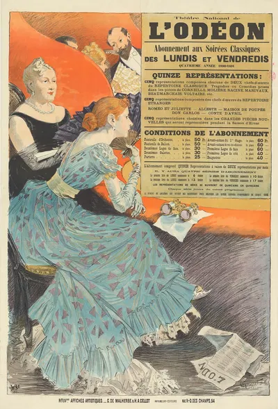 Théatre National de l'Odéon. Abonnement aux soirées classiques… Quatrième années 1890-1891 by Eugène Grasset, 1890 —…