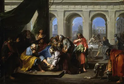 Christ Washing the Feet of His Disciples by Nicolas Bertin, 1720 — digital art print download
