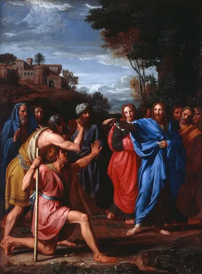 Christ Healing the Blind by Николя Коломбель, 1682 — digital art print download