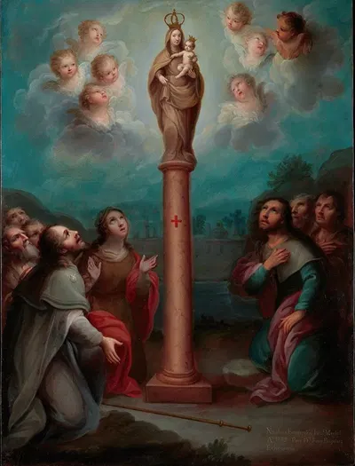 The Apparition of the Virgin of El Pilar to St. James by Nicolás Enríquez, 1773 — digital art print download