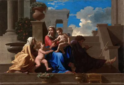 The Holy Family on the Steps by Николя Пуссен, 1648 — digital art print download