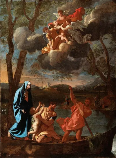The Return of the Holy Family to Nazareth by Николя Пуссен, c. 1627 — digital art print download