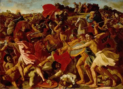 The Victory of Joshua over the Amalekites by Николя Пуссен — digital art print download