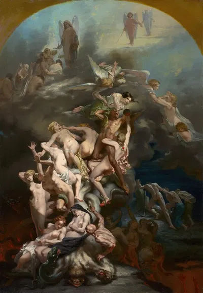 Heaven and Hell by Октава Тассаэрт, c. 1850 — digital art print download