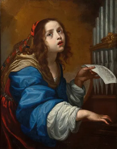 St Cecilia Playing the Organ by Onorio Marinari — digital art print download