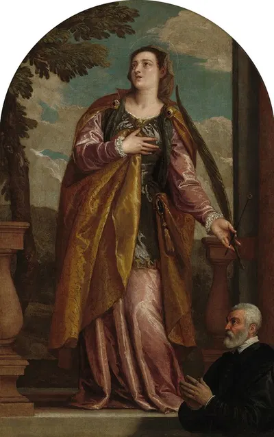 Saint Lucy and a Donor by Paolo Veronese — digital art print download