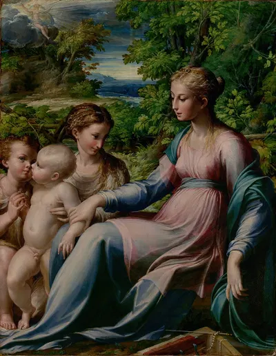 Virgin and Child with Saint John the Baptist and Mary Magdalene by Parmigianino, 1535–1540 — digital art print download