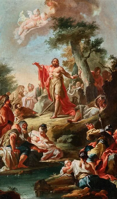 The sermon of John the Baptist by Paul Troger — digital art print download